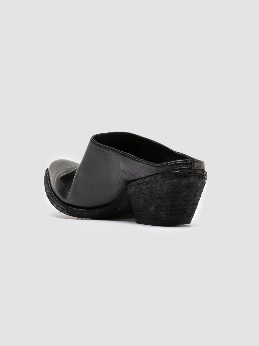 WANDA DD 101 - Black Leather Mule Sandals - image 4,side view