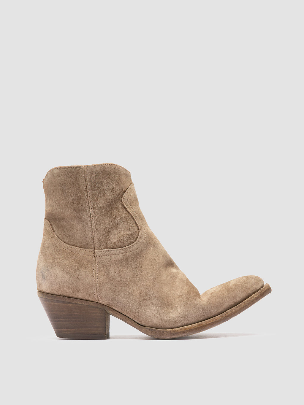 WANDA DD 103 - Taupe Suede Zip Boots - image 1,side view