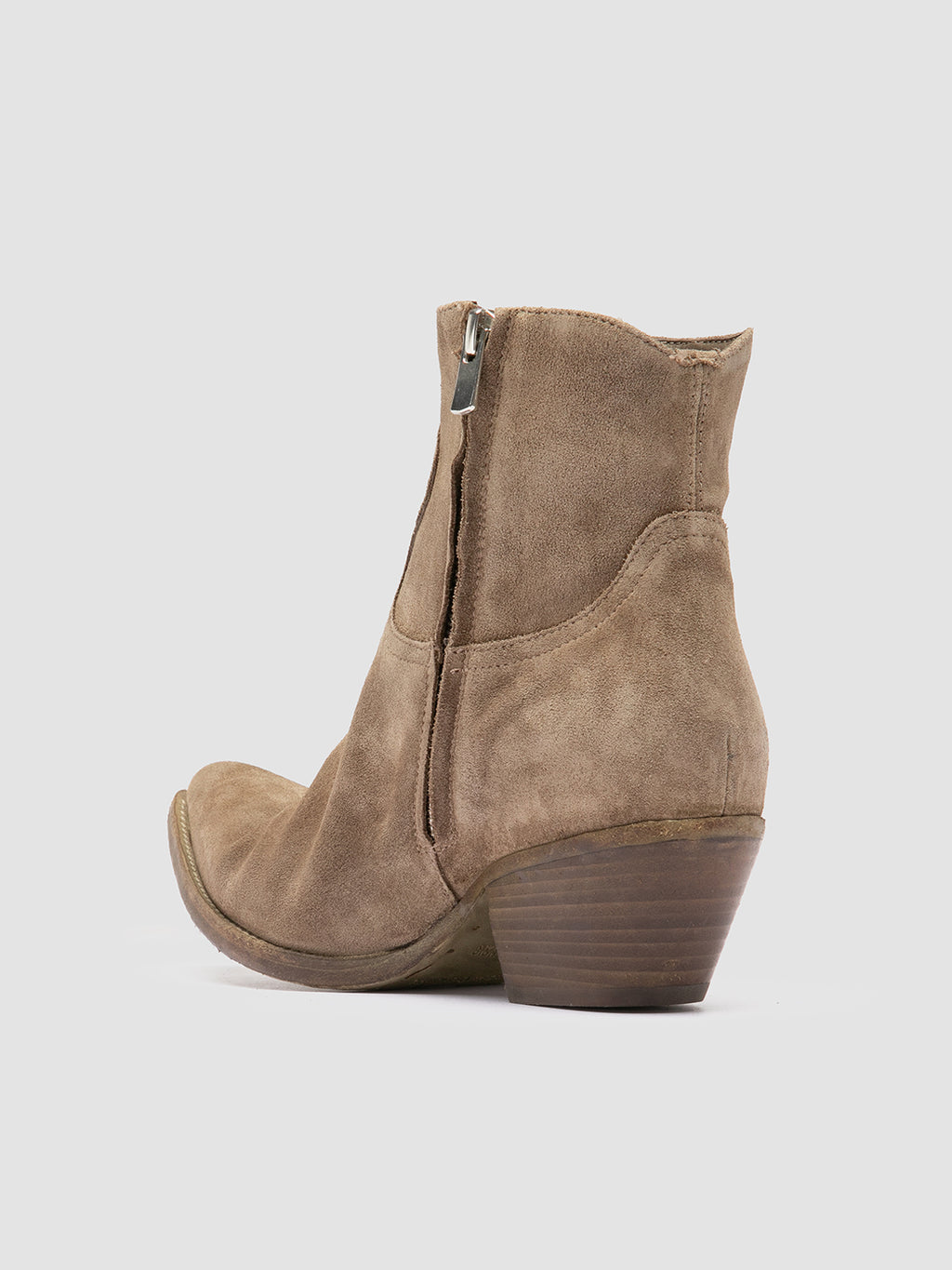 WANDA DD 103 - Taupe Suede Zip Boots - image 4,side view