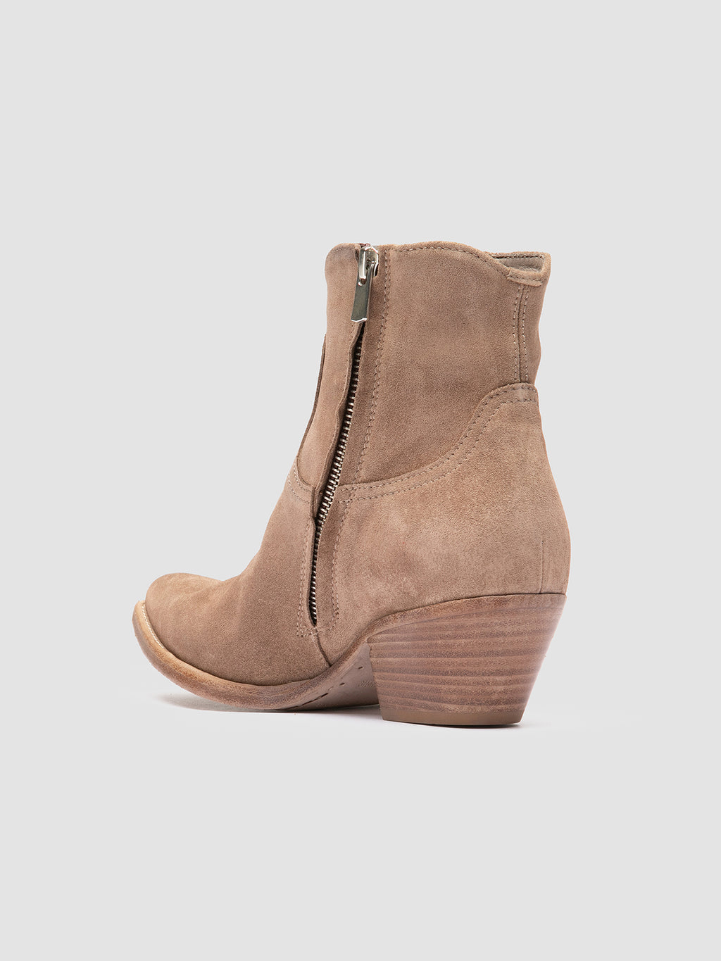 WANDA DD 103 - Taupe Suede Zip Boots - image 4,side view