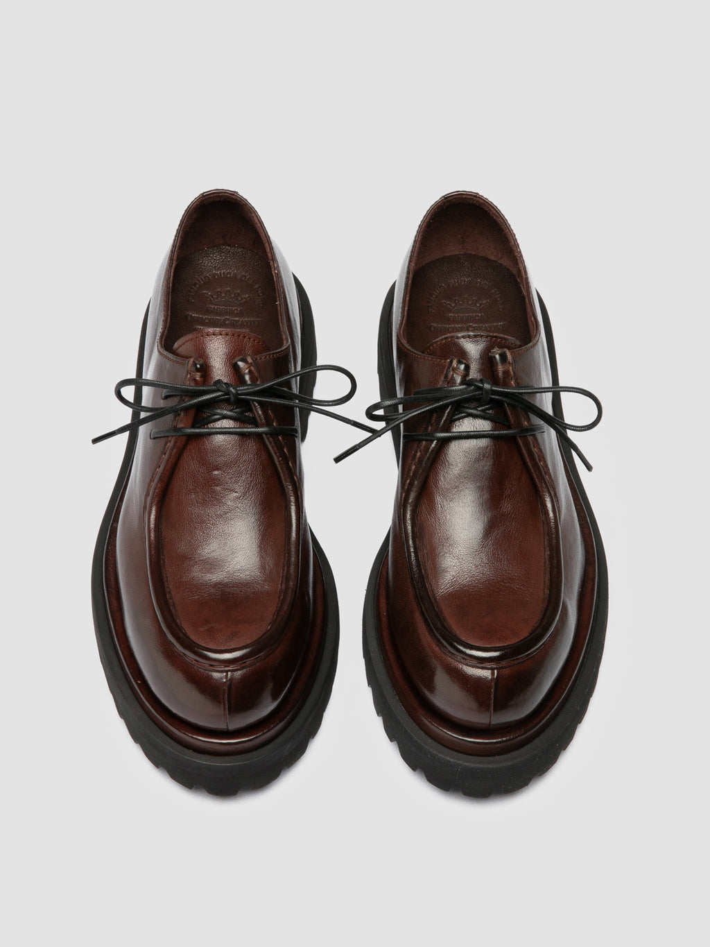 WISAL DD 125 - Burgundy Leather Derby Shoes - image 2,side view