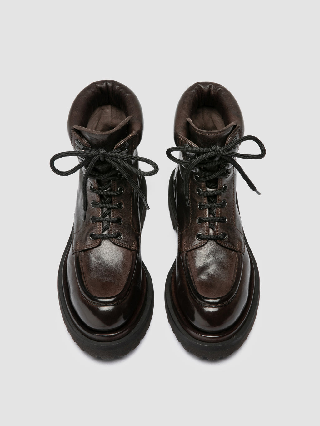 WISAL DD 126 - Brown Leather Lace Up Boots - image 2,side view