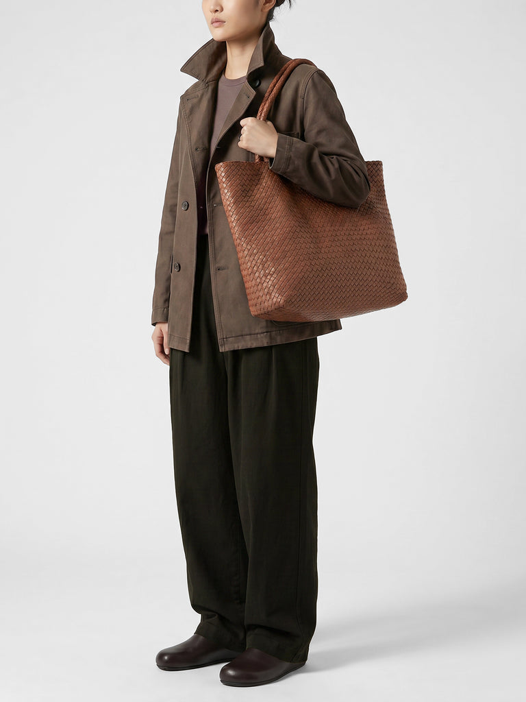 RAQUEL 002 - Brown Leather Shoulder Bag