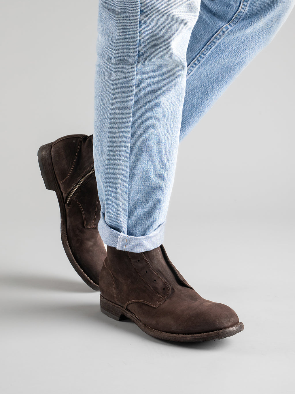 ARBUS 022 - Brown Leather Ankle Boots - image 6,side view