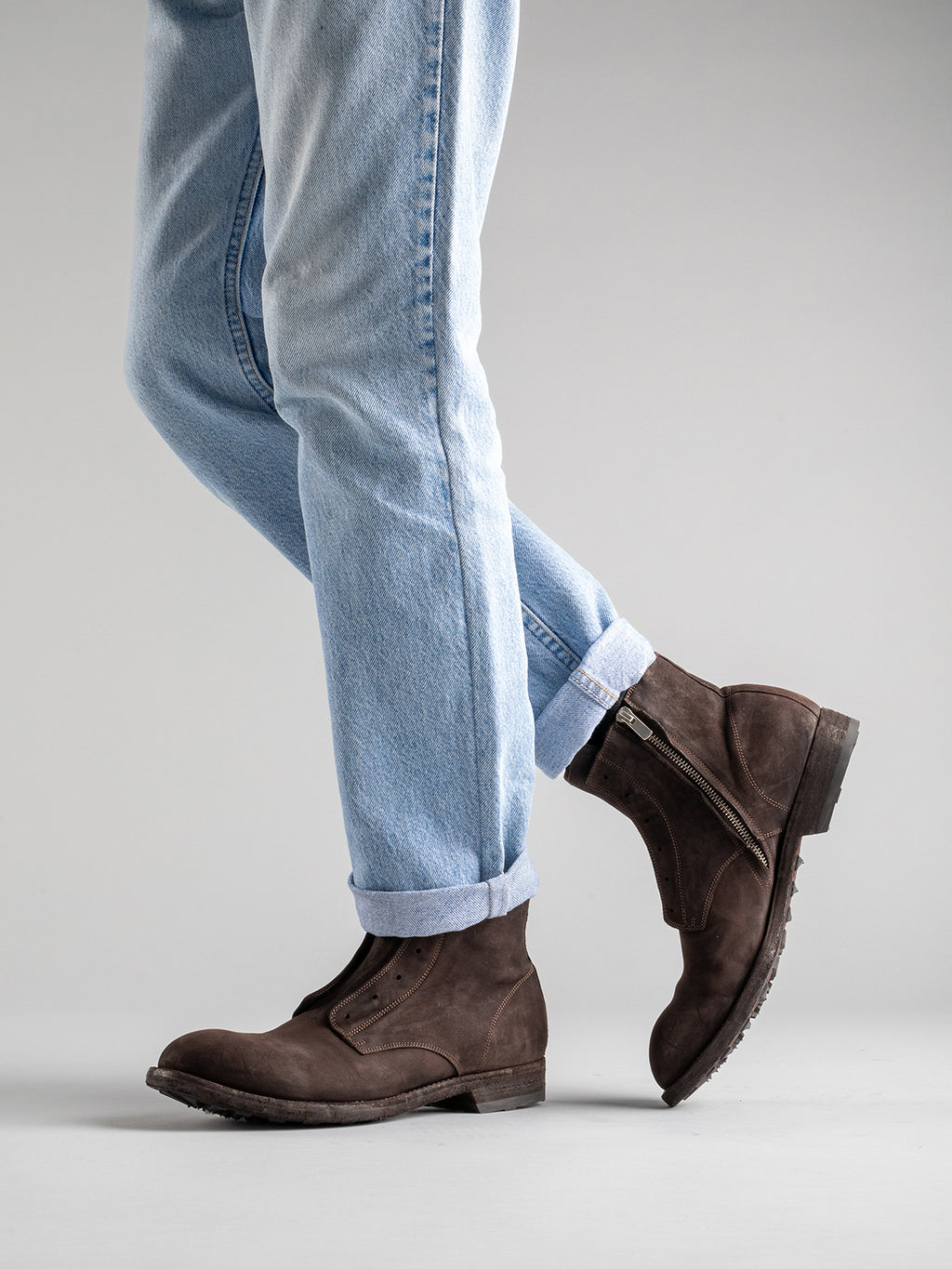 ARBUS 022 - Brown Leather Ankle Boots - image 7,side view