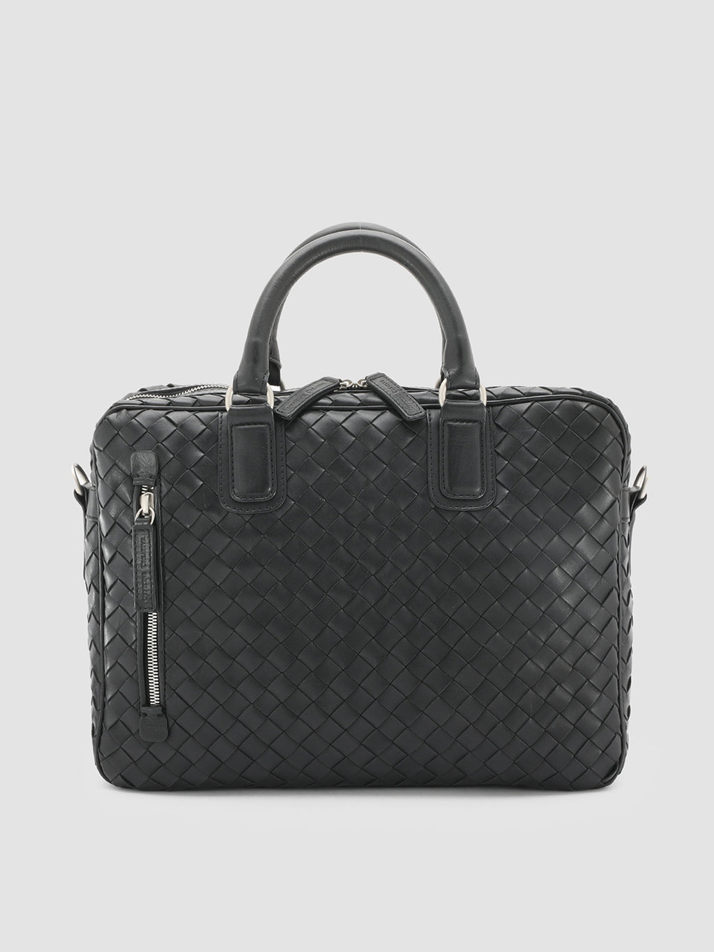ARMOR 011 - Black Woven Leather Bag - image 1,side view