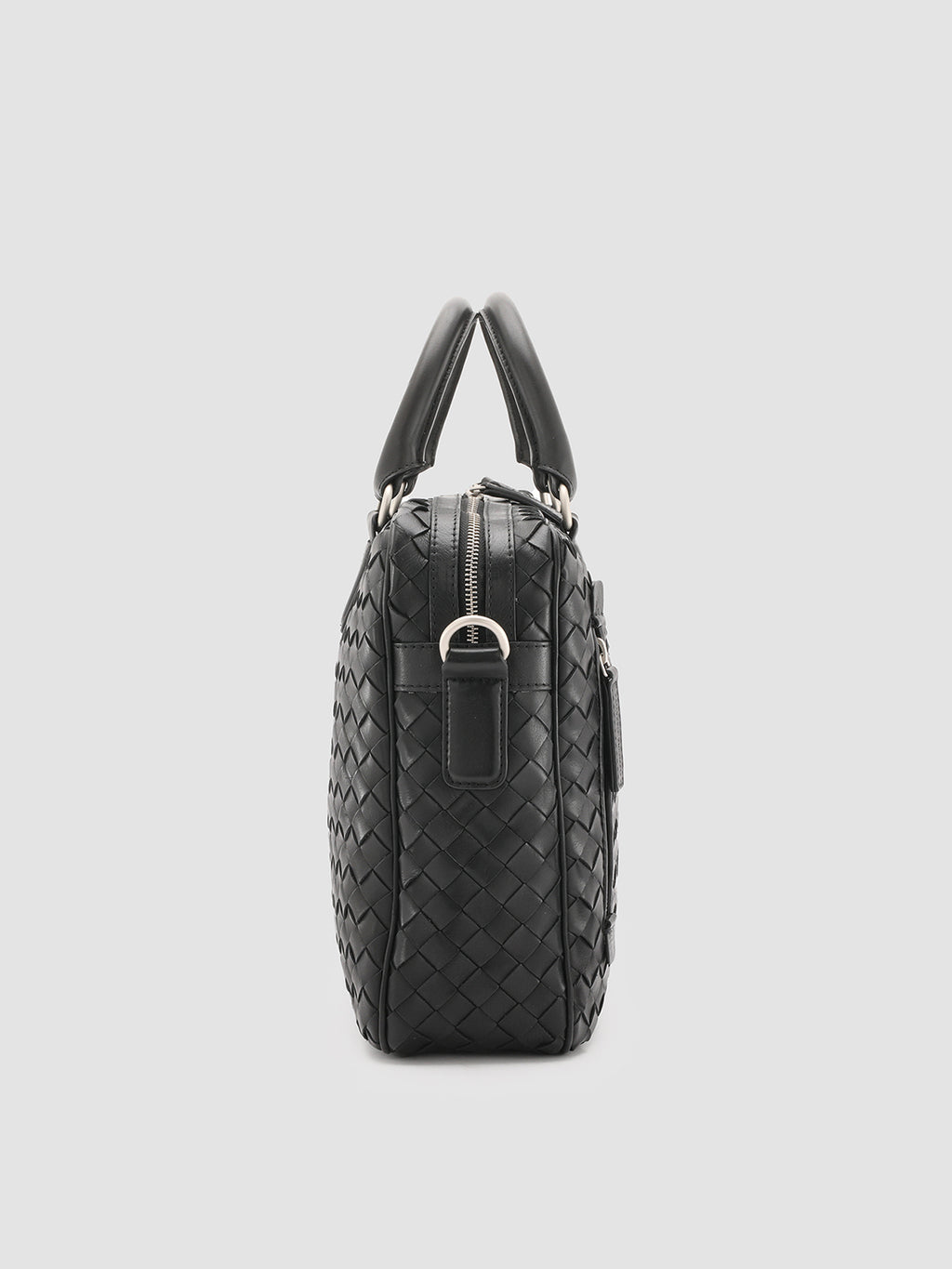 ARMOR 011 - Black Woven Leather Bag - image 5,side view