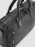 ARMOR 011 - Black Woven Leather Bag - thumb image 2,side view