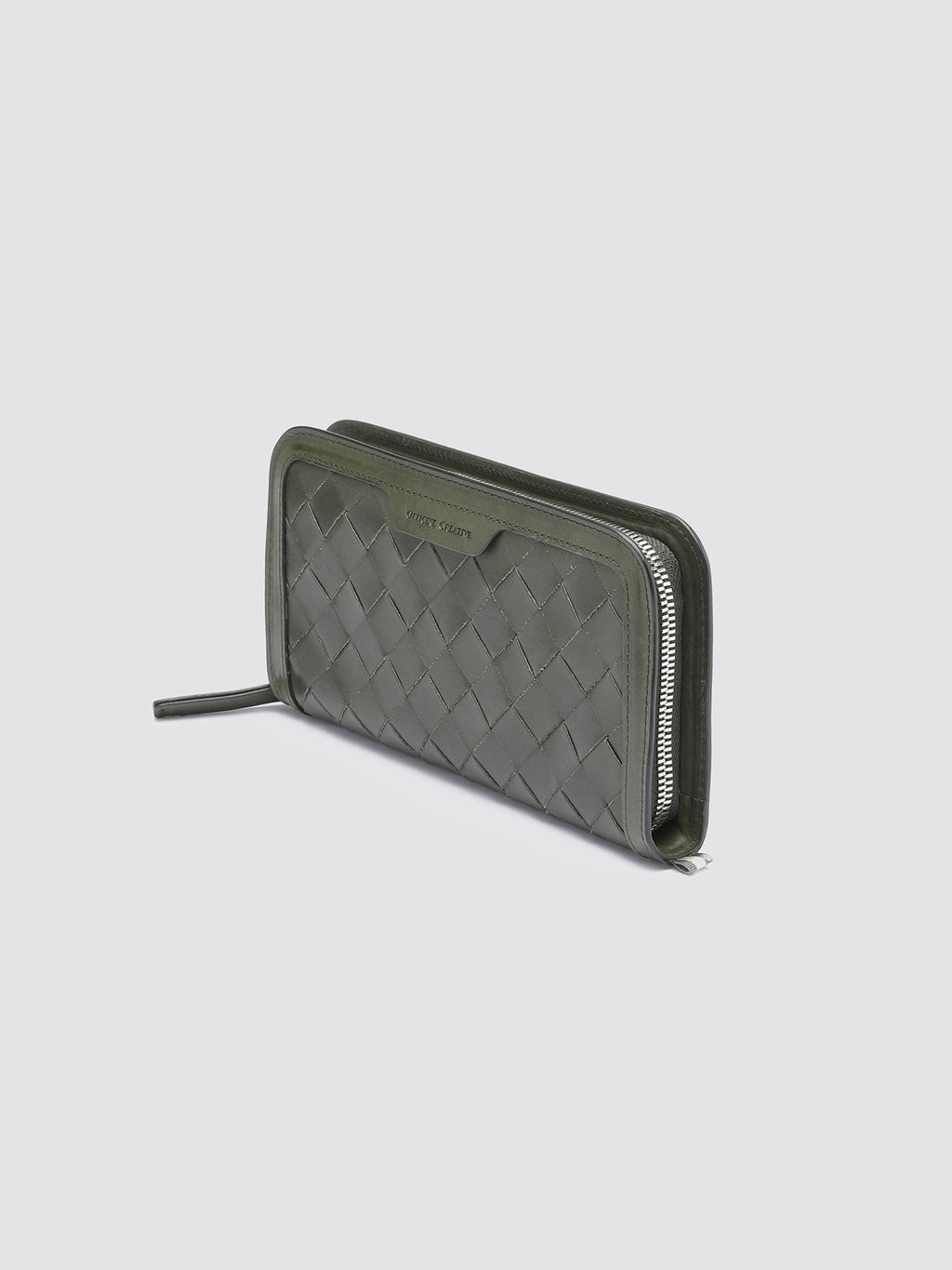 BERGE’ 101 - Green Woven Leather Wallet - image 4,side view