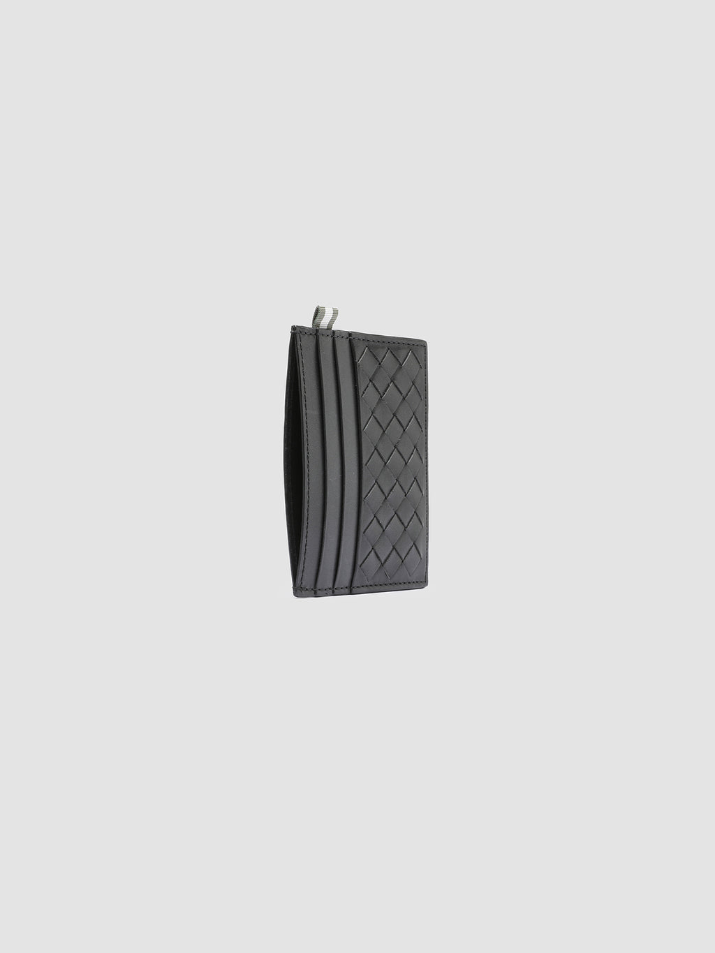 BOUDIN 122 - Black Woven Leather Card Holder - image 2,side view
