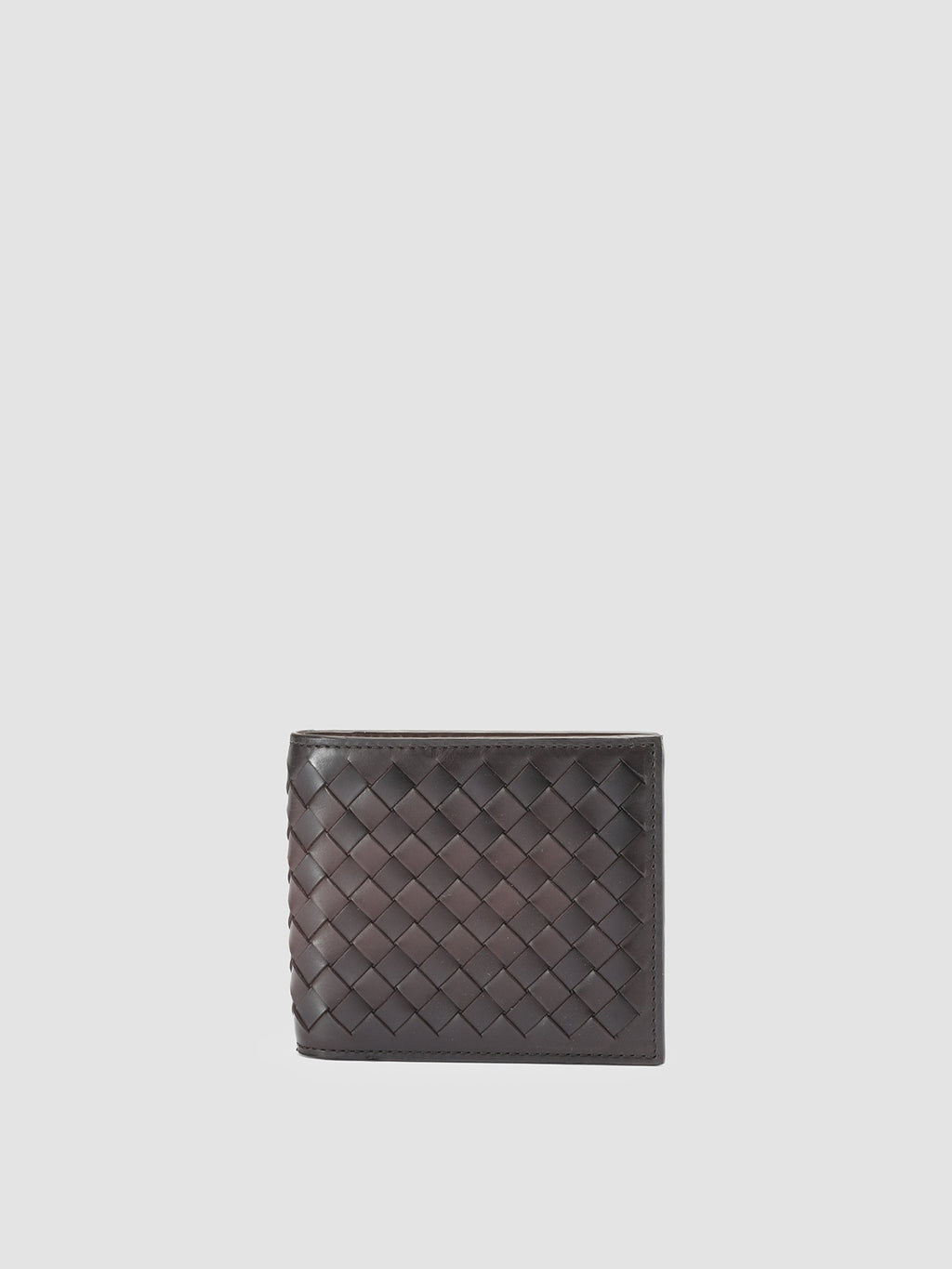 BOUDIN 123 - Brown Woven Leather bifold wallet - image 1,side view