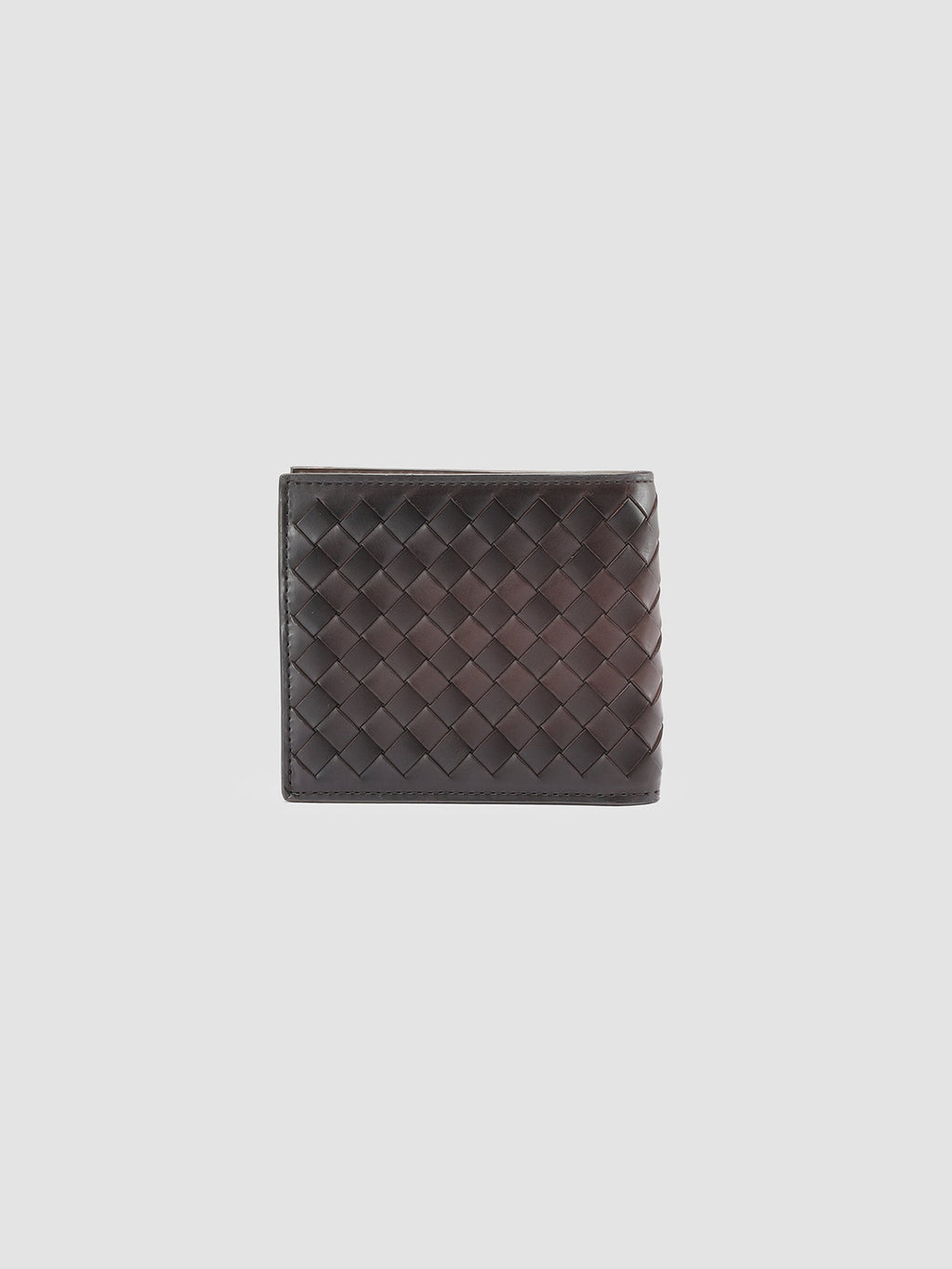 BOUDIN 123 - Brown Woven Leather bifold wallet - image 4,side view