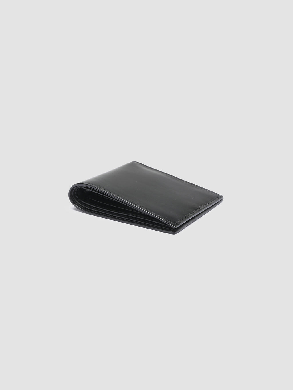 BOUDIN 23 - Black Leather Bifold Wallet - image 3,side view