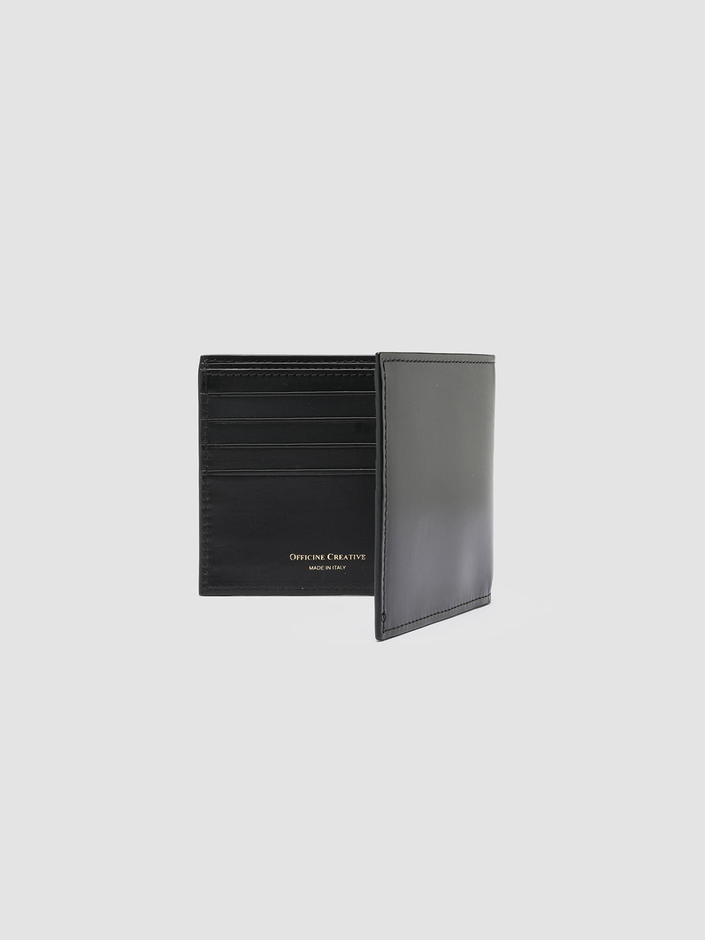 BOUDIN 23 - Black Leather Bifold Wallet - image 4,side view