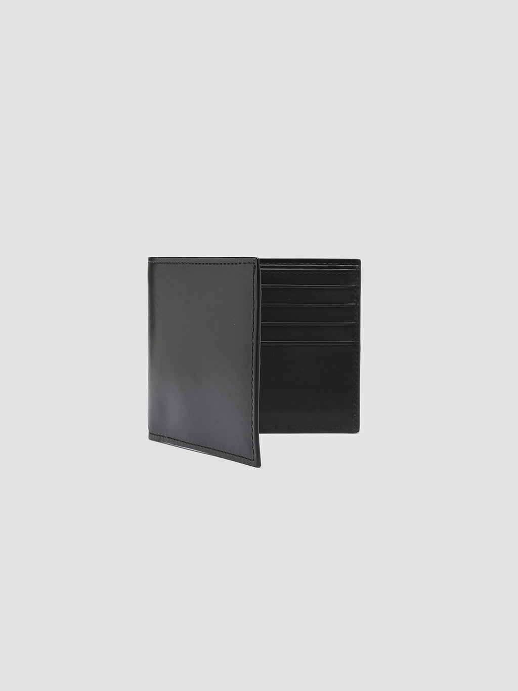 BOUDIN 23 - Black Leather Bifold Wallet - image 5,side view