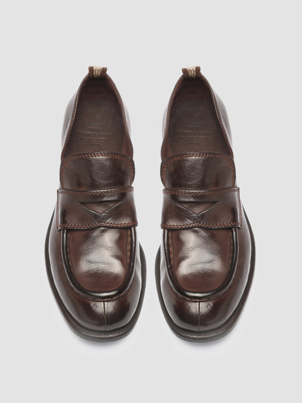 CALIXTE 020 - braune Leder-Loafer - image 2,side view