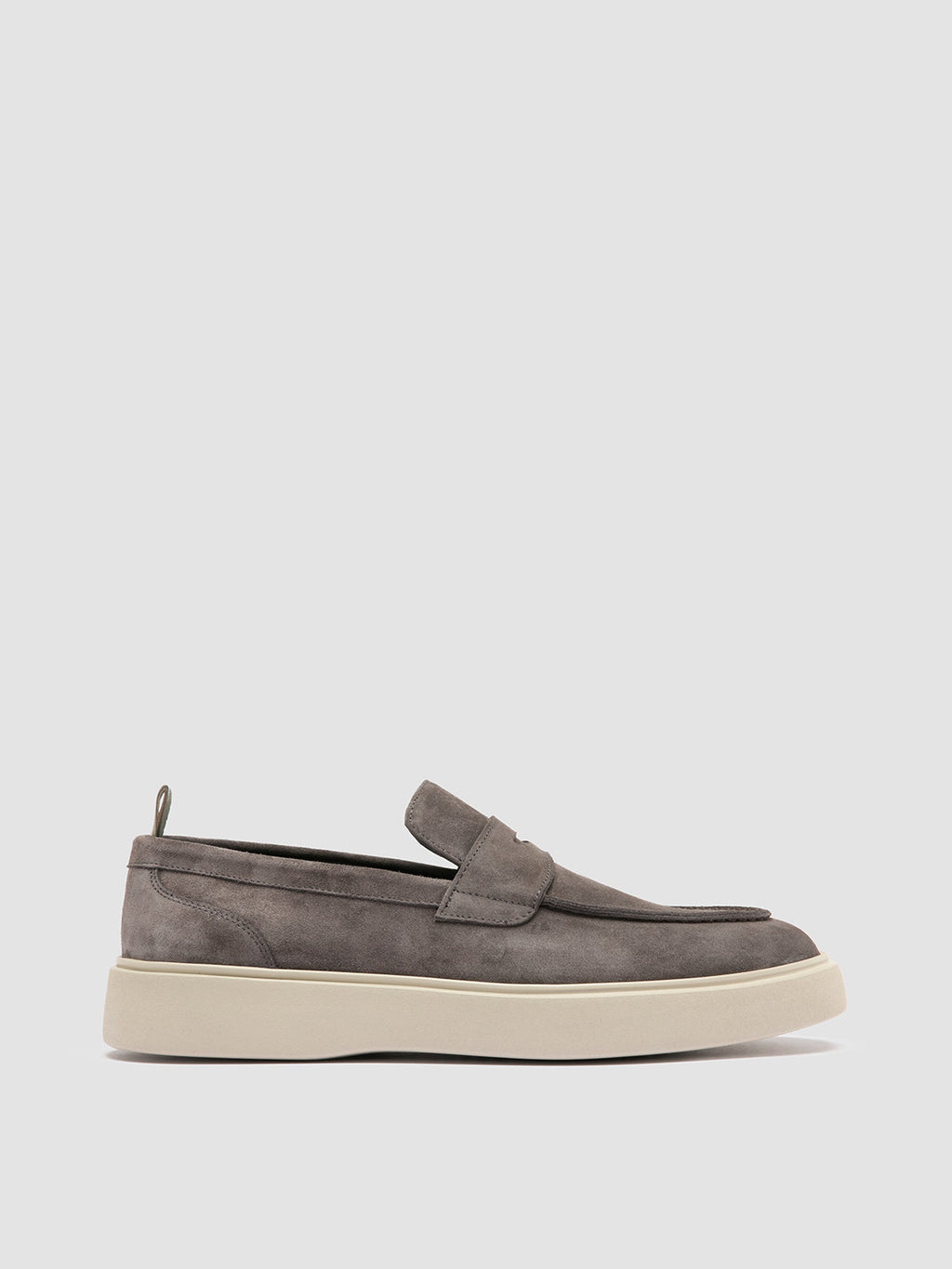 FRAME 001 - graue Penny-Loafer aus Wildleder - image 1,side view