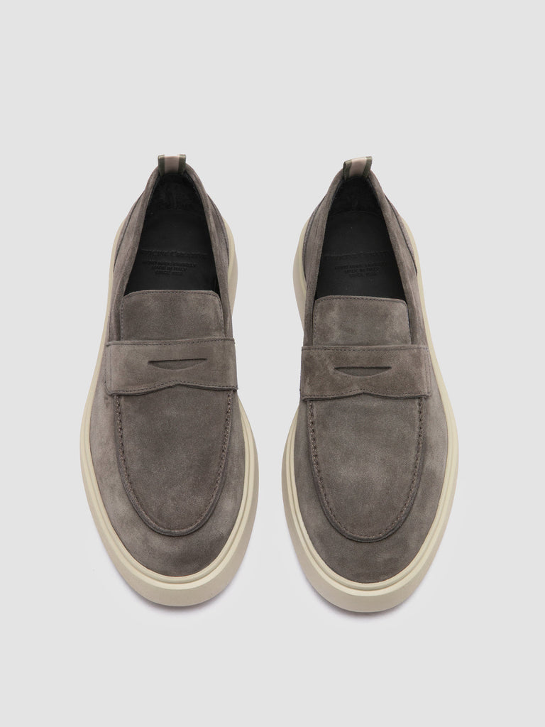 FRAME 001 - Grey Suede Penny Loafers-hover