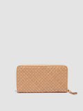 JULIET 101 - Taupe Woven Leather Zip-around Wallet - thumb image 1,side view
