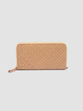 JULIET 101 - Taupe Woven Leather Zip-around Wallet - thumb image 3,side view