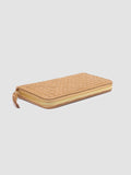 JULIET 101 - Taupe Woven Leather Zip-around Wallet - thumb image 4,side view