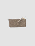 JULIET 103 - Taupe Woven Leather card holder - thumb image 4,side view