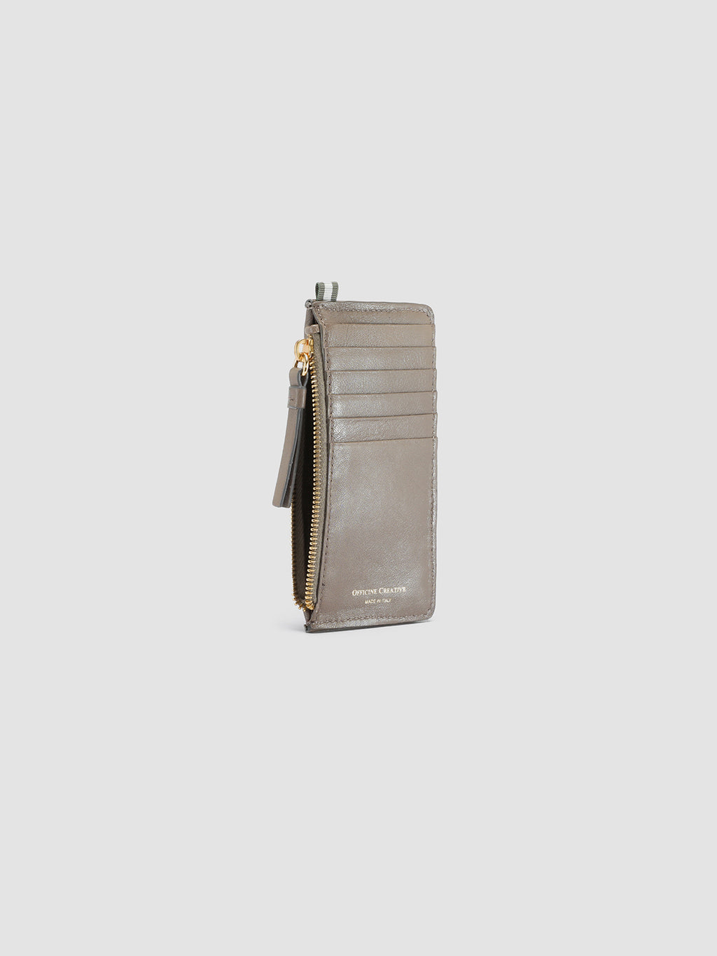 JULIET 103 - Taupe Woven Leather card holder - image 5,side view