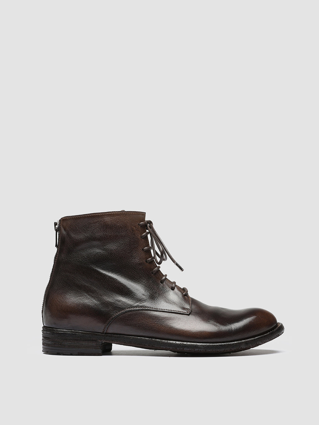 LEXIKON 123 - Brown Zipped Leather Ankle Boots - image 1,side view