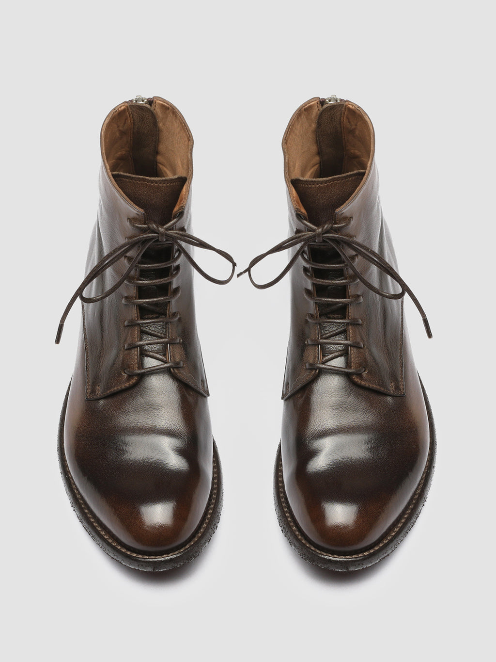 LEXIKON 123 - Brown Zipped Leather Ankle Boots - image 2,side view