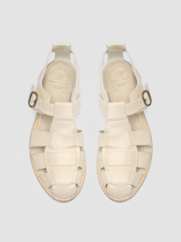 LEXIKON 536 - White Leather Sandals-hover