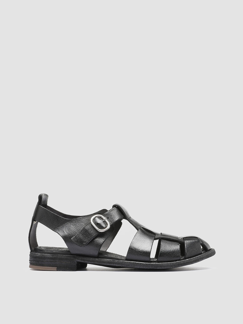 LEXIKON 536 - Black Leather Sandals - image 1,side view