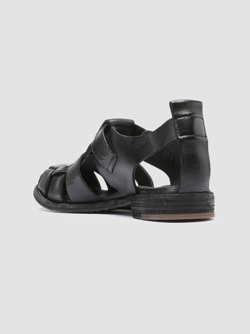 LEXIKON 536 - Black Leather Sandals - image 4,side view