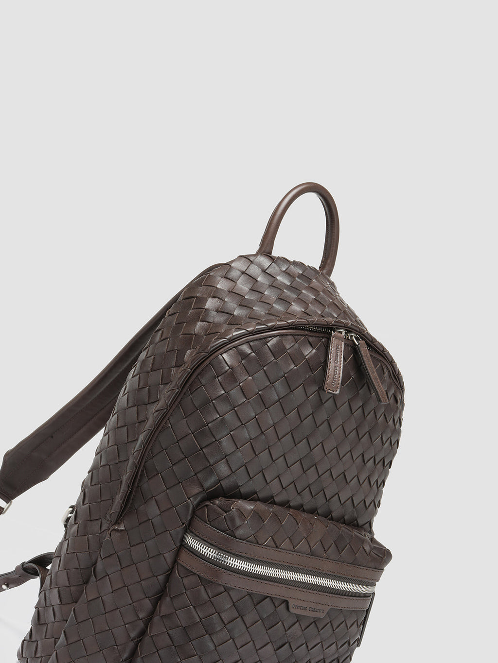 ARMOR 04 - Brown Woven Leather Backpack - image 2,side view