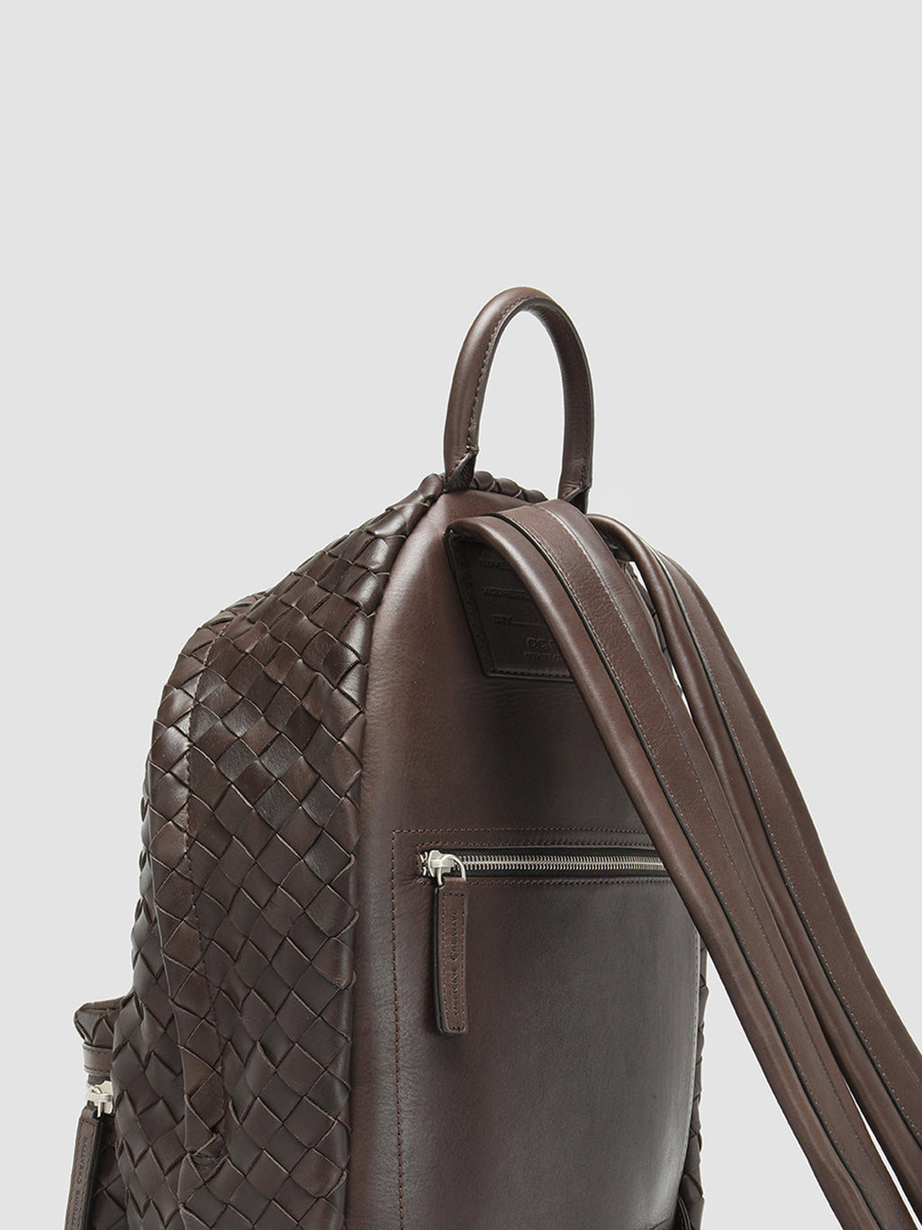 ARMOR 04 - Brown Woven Leather Backpack - image 5,side view