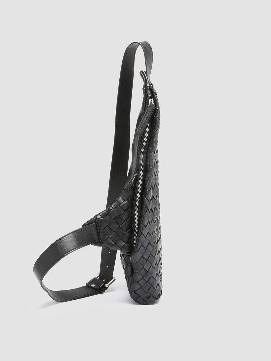 ARMOR 05 - Black Woven Leather Backpack - image 3,side view