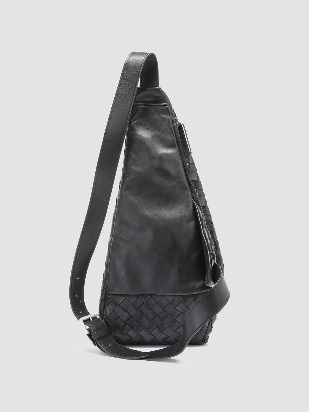 ARMOR 05 - Black Woven Leather Backpack - image 5,side view