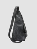 ARMOR 05 - Black Woven Leather Backpack - thumb image 5,side view