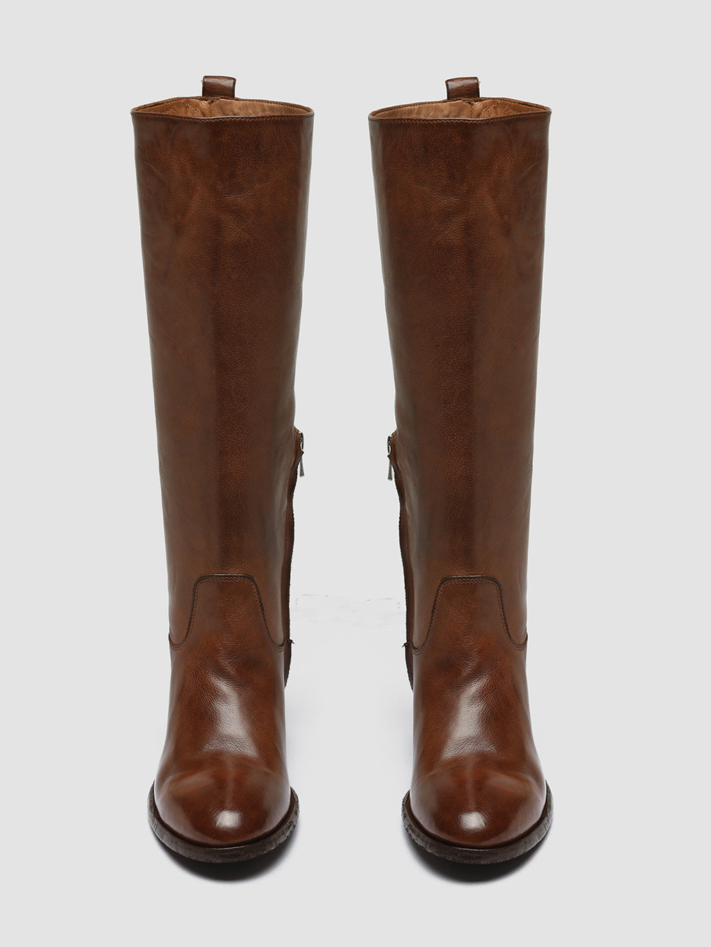 DENNER 116 - braune Lederstiefel mit Reißverschluss - image 2,side view