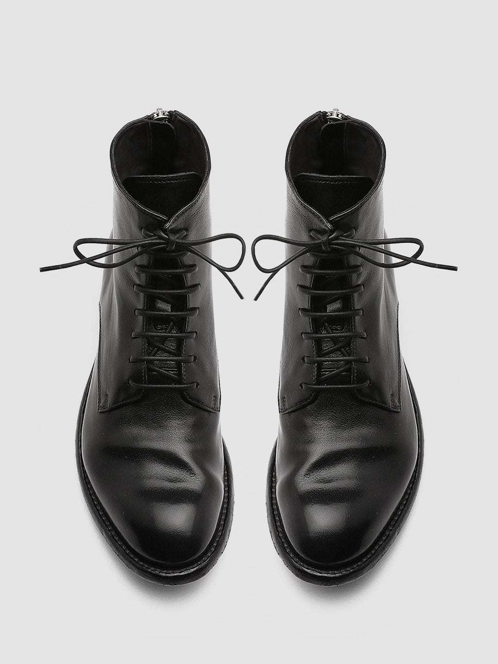 LEXIKON 123 - Black Zipped Leather Ankle Boots - image 2,side view