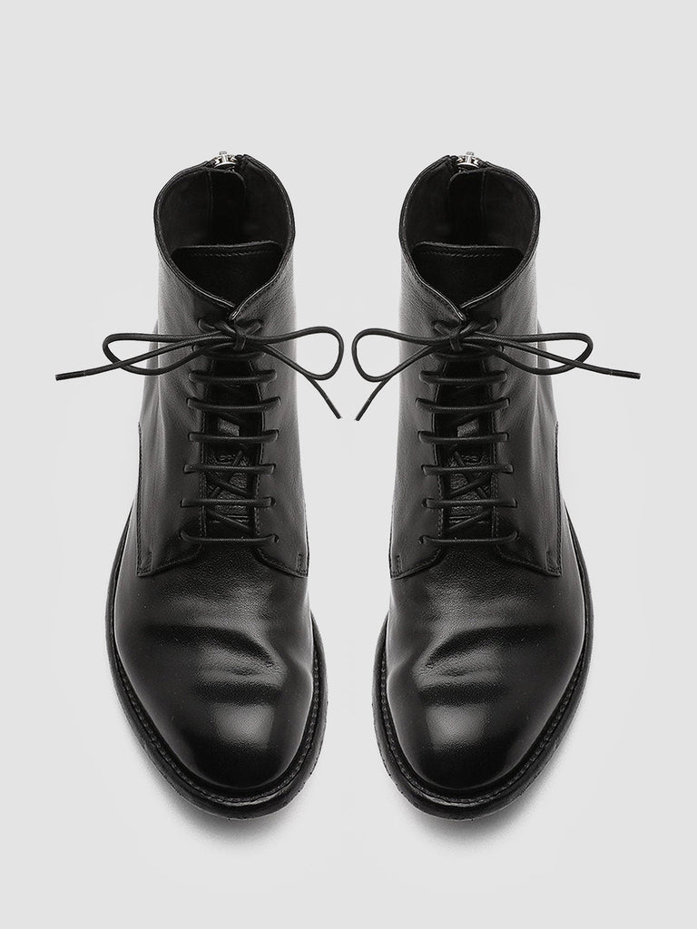 LEXIKON 123 - Black Zipped Leather Ankle Boots Women Officine Creative - 2
