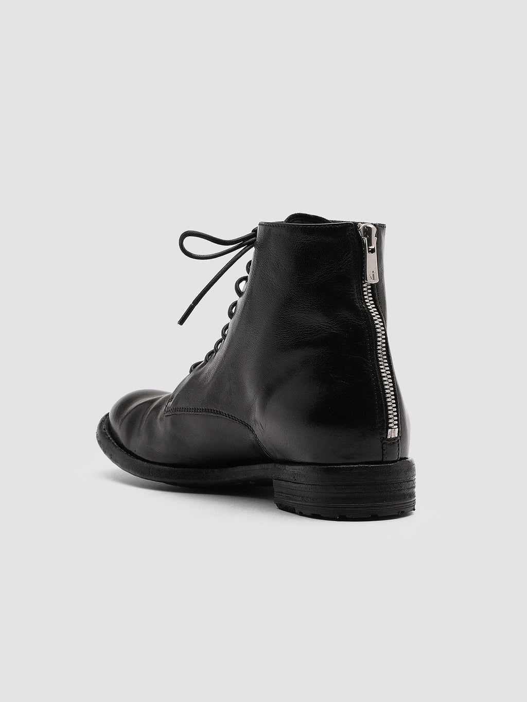 LEXIKON 123 - Black Zipped Leather Ankle Boots - image 4,side view