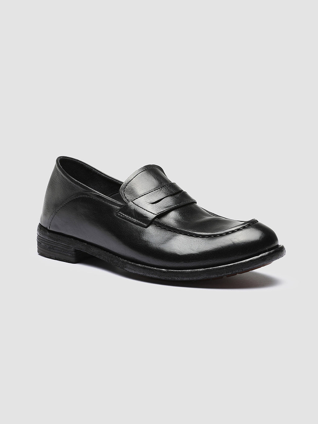 LEXIKON 140 - Black Leather Penny Loafers - image 3,side view