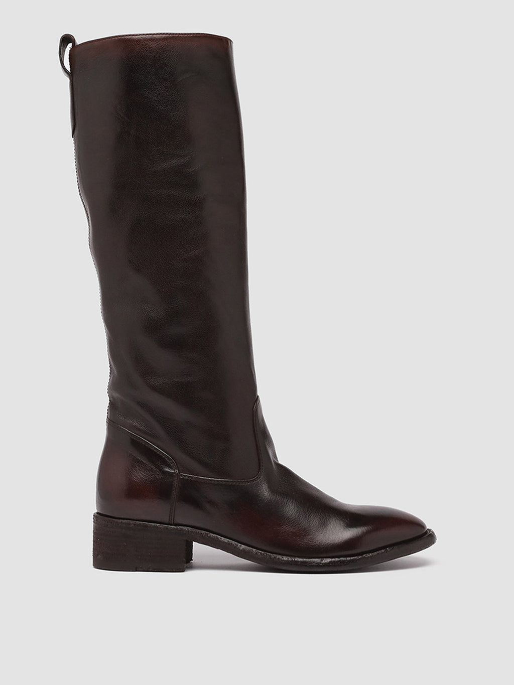 SELINE 013 - Brown Zipped Leather Boots - image 1,side view