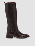 SELINE 013 - Brown Zipped Leather Boots - thumb image 1,side view