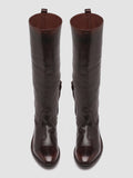 SELINE 013 - Brown Zipped Leather Boots - thumb image 2,side view