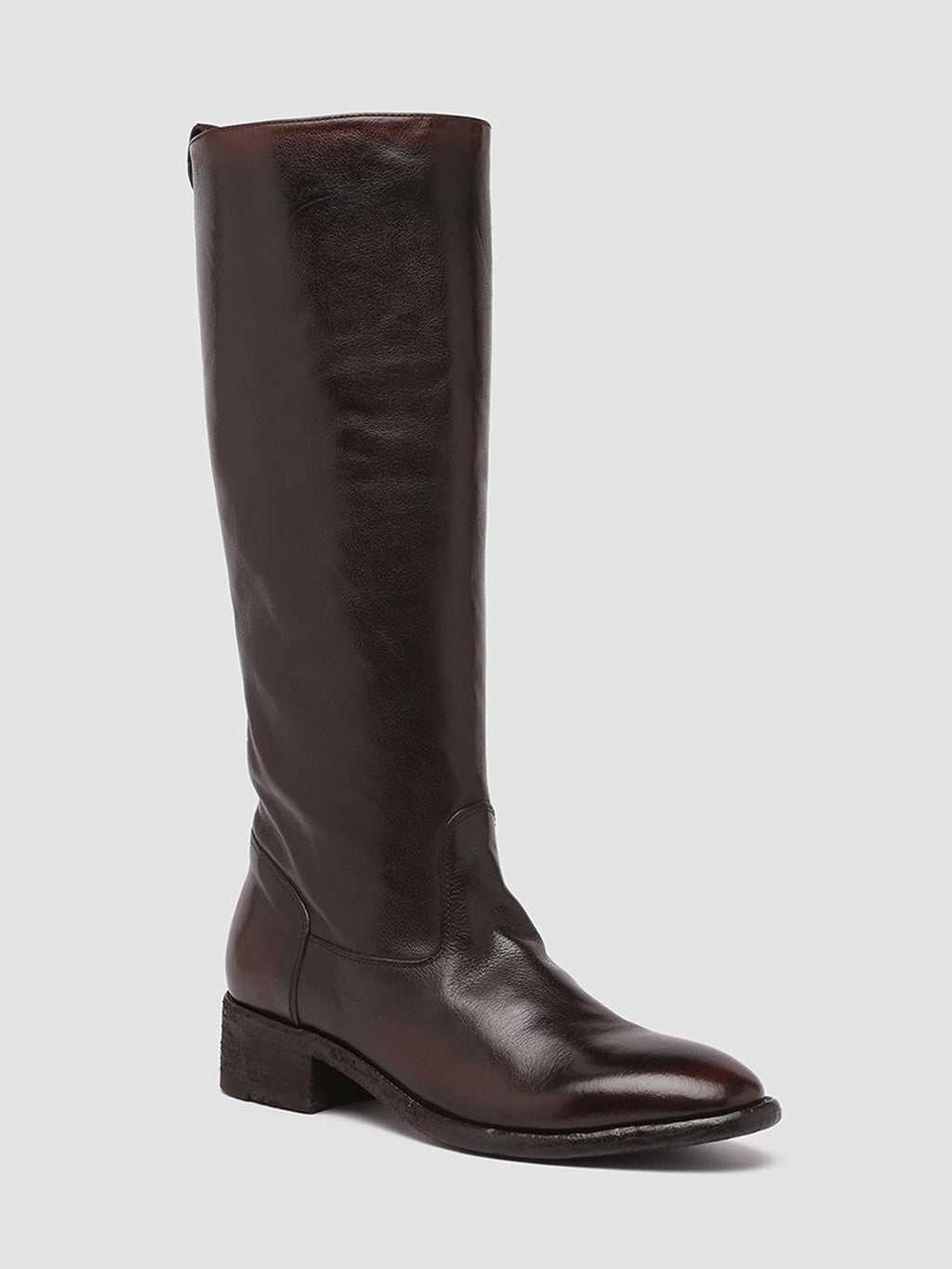 SELINE 013 - Brown Zipped Leather Boots - image 3,side view