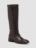 SELINE 013 - Brown Zipped Leather Boots - thumb image 3,side view