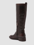 SELINE 013 - Brown Zipped Leather Boots - thumb image 4,side view