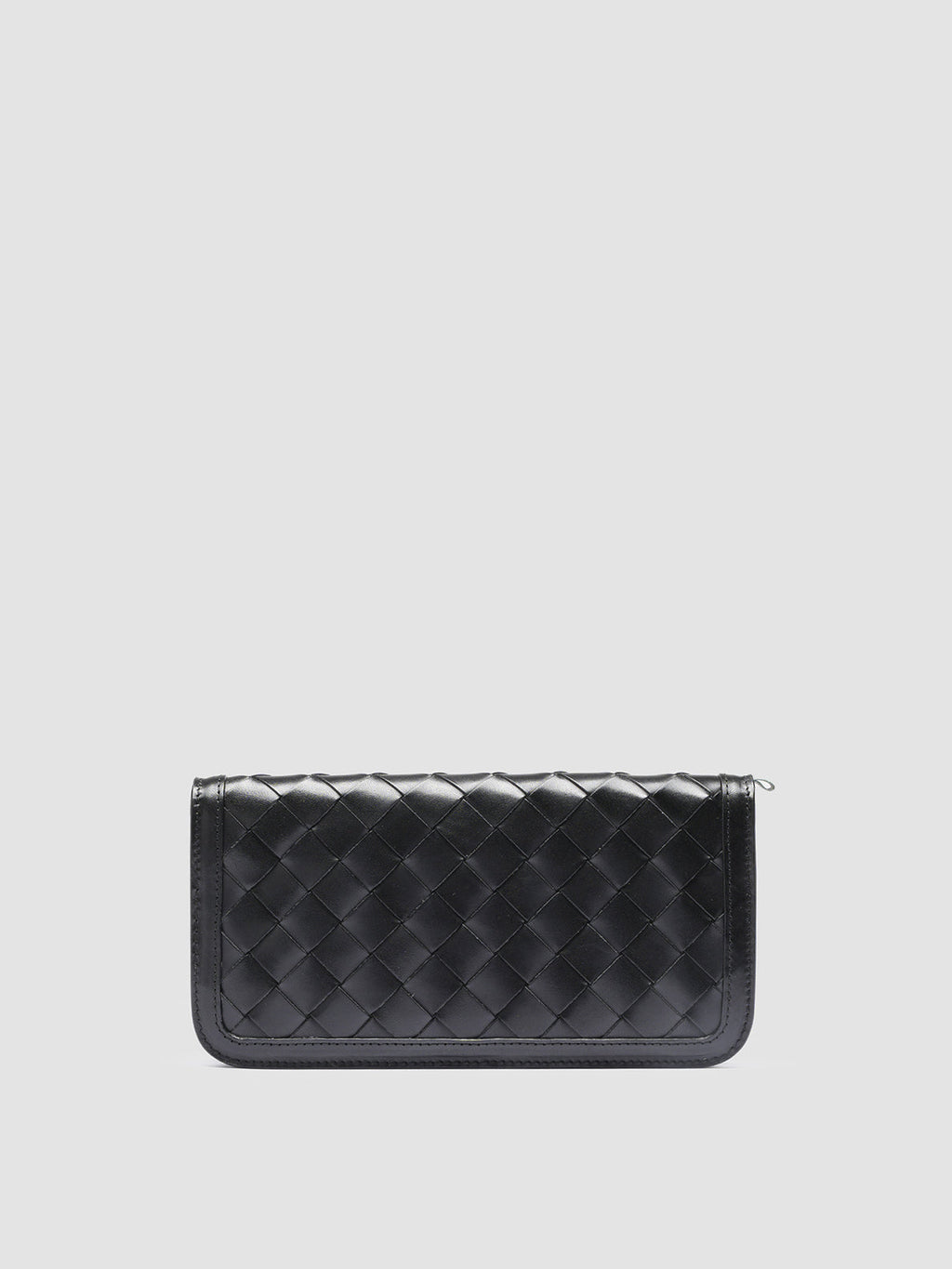 BERGE’ 101 - Black Woven Leather Wallet - image 3,side view