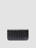 BERGE’ 101 - Black Woven Leather Wallet - thumb image 3,side view